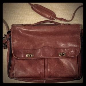 Real leather vintage messenger bag
